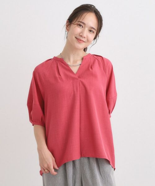 SHOO・LA・RUE / シューラルー シャツ・ブラウス | 【S-LL/洗濯後しわになりにくい】ランタン5分袖 スキッパーブラウス | 詳細5