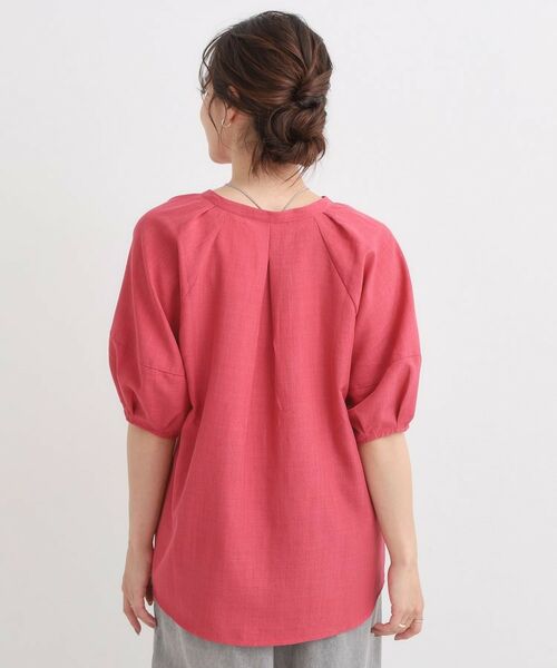 SHOO・LA・RUE / シューラルー シャツ・ブラウス | 【S-LL/洗濯後しわになりにくい】ランタン5分袖 スキッパーブラウス | 詳細6