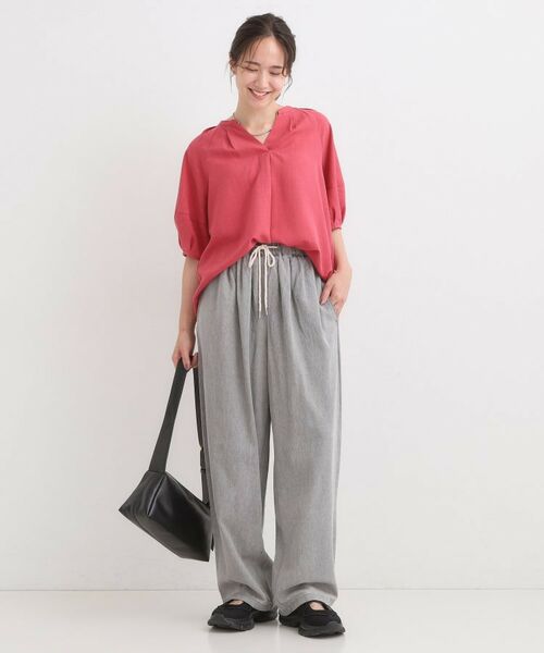 SHOO・LA・RUE / シューラルー シャツ・ブラウス | 【S-LL/洗濯後しわになりにくい】ランタン5分袖 スキッパーブラウス | 詳細7