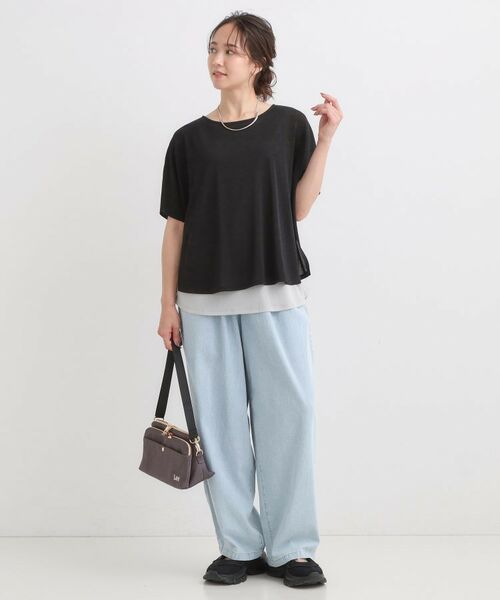 SHOO・LA・RUE / シューラルー カットソー | 【S-LL/ひんやり/体型カバー】着るだけでサマ見え レイヤードトップス | 詳細11