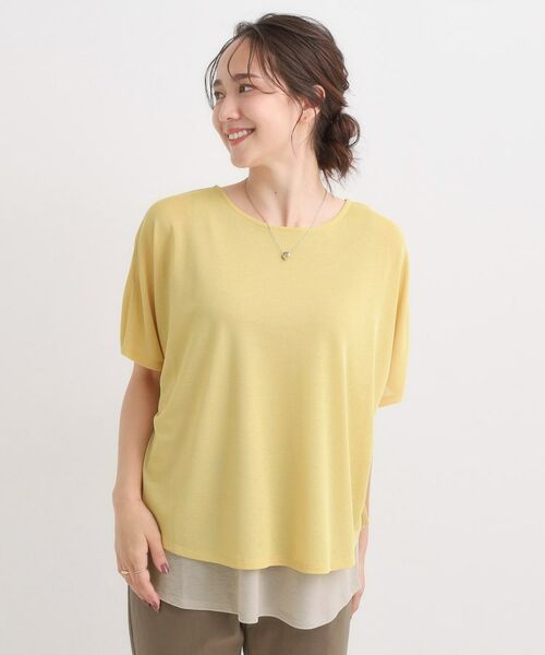 SHOO・LA・RUE / シューラルー カットソー | 【S-LL/ひんやり/体型カバー】着るだけでサマ見え レイヤードトップス | 詳細13