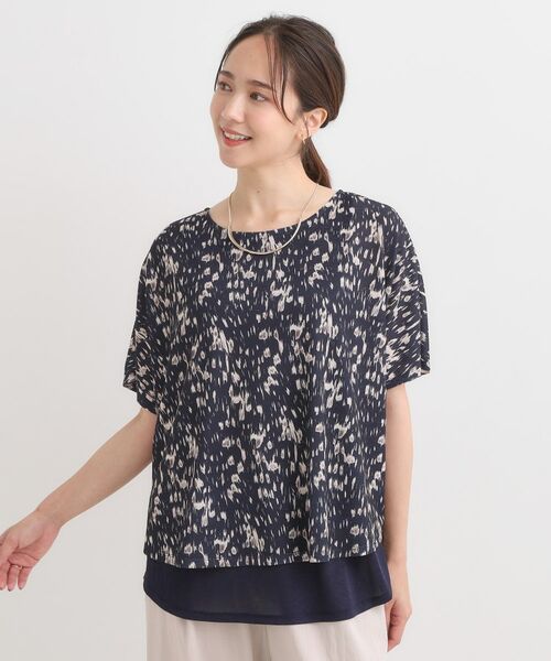 SHOO・LA・RUE / シューラルー カットソー | 【S-LL/ひんやり/体型カバー】着るだけでサマ見え レイヤードトップス | 詳細5