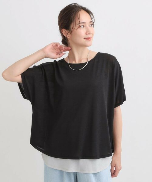 SHOO・LA・RUE / シューラルー カットソー | 【S-LL/ひんやり/体型カバー】着るだけでサマ見え レイヤードトップス | 詳細9