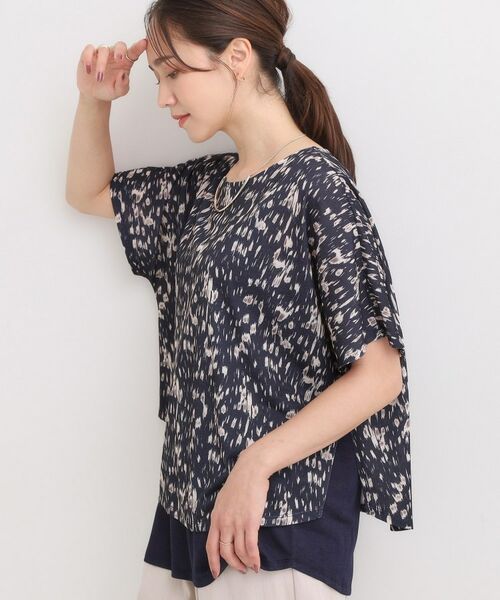 SHOO・LA・RUE / シューラルー カットソー | 【S-LL/ひんやり/体型カバー】着るだけでサマ見え レイヤードトップス(ネイビー(194))