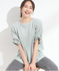 SHOO・LA・RUE / シューラルー カットソー | 【S-LL/洗える】お袖のタックがアクセント インせず着られる さらさらドルマントップス