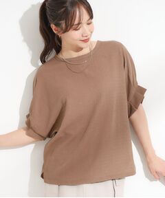 SHOO・LA・RUE / シューラルー カットソー | 【S-LL/洗える】お袖のタックがアクセント インせず着られる さらさらドルマントップス