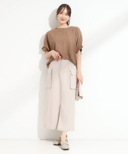 SHOO・LA・RUE / シューラルー カットソー | 【S-LL/洗える】お袖のタックがアクセント インせず着られる さらさらドルマントップス | 詳細11