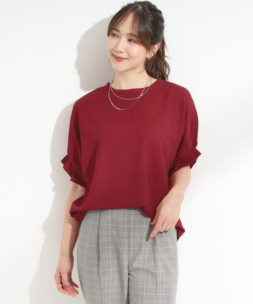 SHOO・LA・RUE / シューラルー カットソー | 【S-LL/洗える】お袖のタックがアクセント インせず着られる さらさらドルマントップス | 詳細13