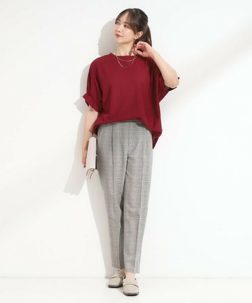 SHOO・LA・RUE / シューラルー カットソー | 【S-LL/洗える】お袖のタックがアクセント インせず着られる さらさらドルマントップス | 詳細15