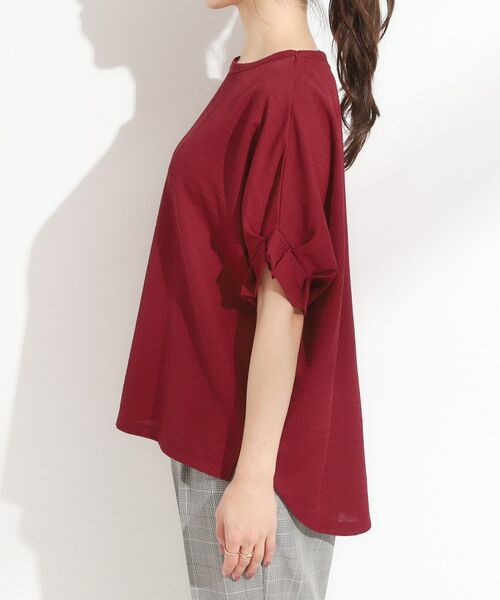 SHOO・LA・RUE / シューラルー カットソー | 【S-LL/洗える】お袖のタックがアクセント インせず着られる さらさらドルマントップス | 詳細18