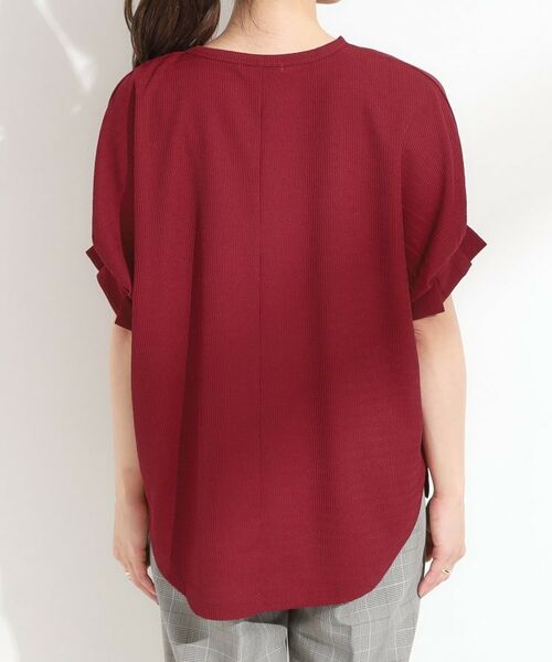 SHOO・LA・RUE / シューラルー カットソー | 【S-LL/洗える】お袖のタックがアクセント インせず着られる さらさらドルマントップス | 詳細19