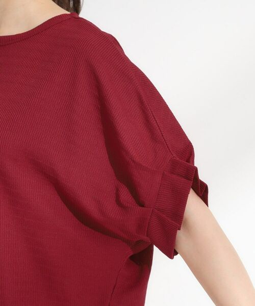 SHOO・LA・RUE / シューラルー カットソー | 【S-LL/洗える】お袖のタックがアクセント インせず着られる さらさらドルマントップス | 詳細21