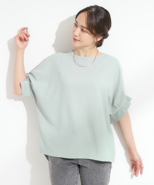 SHOO・LA・RUE / シューラルー カットソー | 【S-LL/洗える】お袖のタックがアクセント インせず着られる さらさらドルマントップス | 詳細5