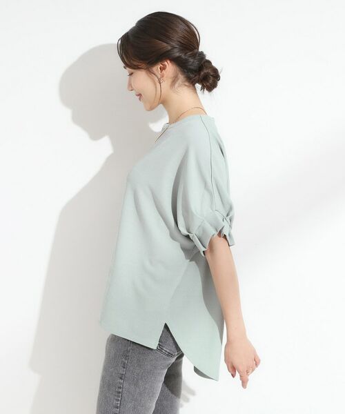 SHOO・LA・RUE / シューラルー カットソー | 【S-LL/洗える】お袖のタックがアクセント インせず着られる さらさらドルマントップス | 詳細6