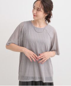 SHOO・LA・RUE / シューラルー カットソー | 【S-LL/二の腕カバー】ウエーブ柄 インナードッキングトップス