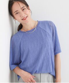 SHOO・LA・RUE / シューラルー カットソー | 【S-LL/二の腕カバー】ウエーブ柄 インナードッキングトップス