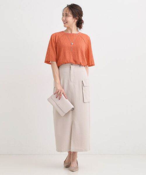 SHOO・LA・RUE / シューラルー カットソー | 【S-LL/二の腕カバー】ウエーブ柄 インナードッキングトップス | 詳細11