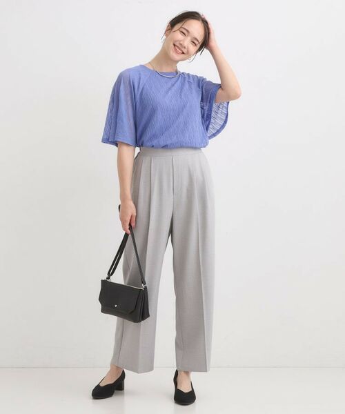 SHOO・LA・RUE / シューラルー カットソー | 【S-LL/二の腕カバー】ウエーブ柄 インナードッキングトップス | 詳細15