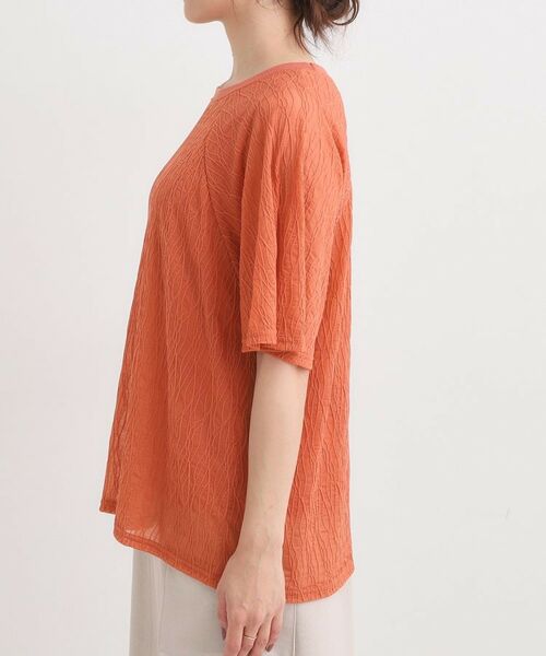 SHOO・LA・RUE / シューラルー カットソー | 【S-LL/二の腕カバー】ウエーブ柄 インナードッキングトップス | 詳細18