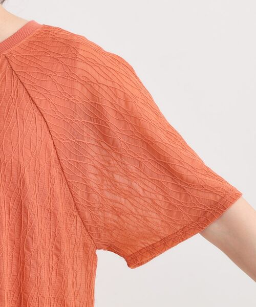 SHOO・LA・RUE / シューラルー カットソー | 【S-LL/二の腕カバー】ウエーブ柄 インナードッキングトップス | 詳細21