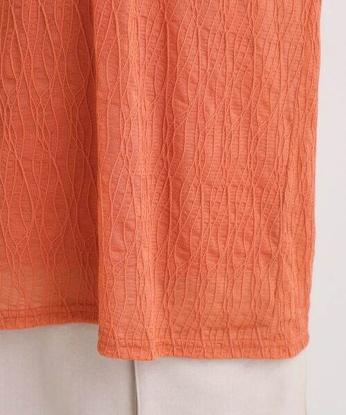 SHOO・LA・RUE / シューラルー カットソー | 【S-LL/二の腕カバー】ウエーブ柄 インナードッキングトップス | 詳細22