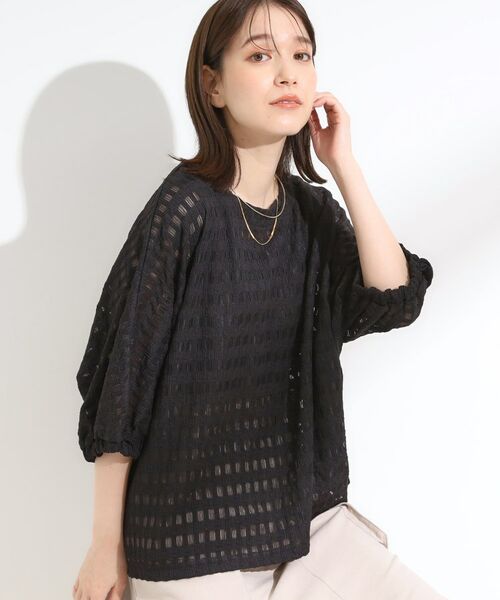 SHOO・LA・RUE / シューラルー カットソー | 【S-LL】涼やかで好印象 シアードルマントップス(ブラック(019))