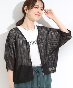 SHOO・LA・RUE / シューラルー レザーブルゾン・ジャケット | 【洗える/S-LL】季節の変わり目に 透かし柄が涼やか ジップブルゾン