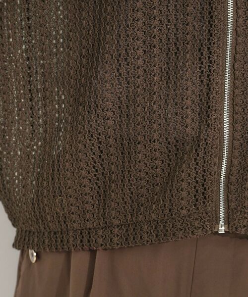 SHOO・LA・RUE / シューラルー レザーブルゾン・ジャケット | 【洗える/S-LL】季節の変わり目に 透かし柄が涼やか ジップブルゾン | 詳細18