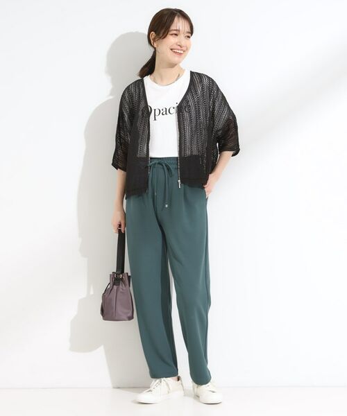 SHOO・LA・RUE / シューラルー レザーブルゾン・ジャケット | 【洗える/S-LL】季節の変わり目に 透かし柄が涼やか ジップブルゾン | 詳細6