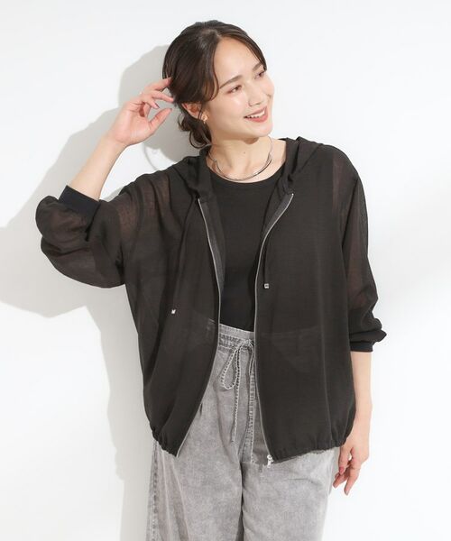 SHOO・LA・RUE / シューラルー レザーブルゾン・ジャケット | 【S-LL】柔らかシアーでこなれるフーディブルゾン | 詳細1