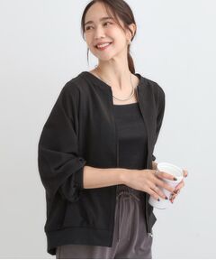 SHOO・LA・RUE / シューラルー レザーブルゾン・ジャケット | 【S-LL】さらりと気軽に羽織れる 麻調リブブルゾン