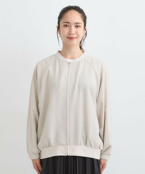 SHOO・LA・RUE / シューラルー レザーブルゾン・ジャケット | 【S-LL】さらりと気軽に羽織れる 麻調リブブルゾン | 詳細13