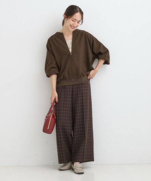 SHOO・LA・RUE / シューラルー レザーブルゾン・ジャケット | 【S-LL】さらりと気軽に羽織れる 麻調リブブルゾン | 詳細7