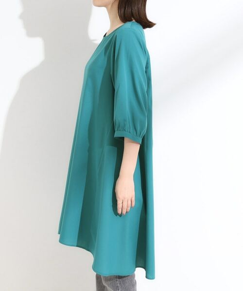 SHOO・LA・RUE / シューラルー チュニック | 【S-LL/洗濯後しわになりにくい/UV/6分袖】コットン風 Aラインチュニックワンピース | 詳細14