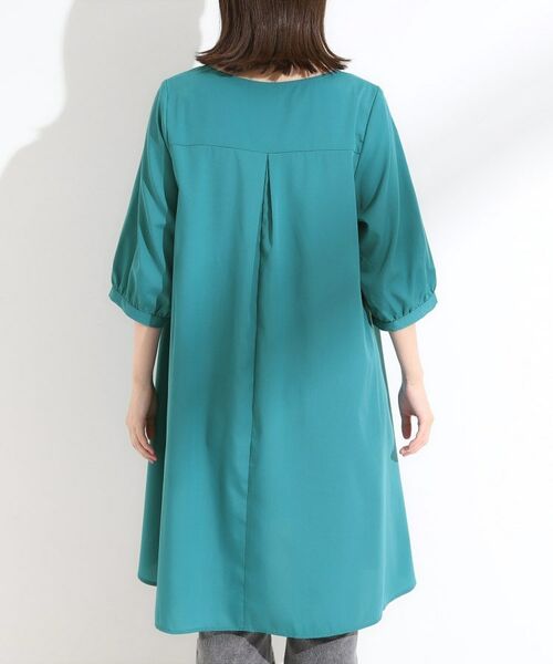 SHOO・LA・RUE / シューラルー チュニック | 【S-LL/洗濯後しわになりにくい/UV/6分袖】コットン風 Aラインチュニックワンピース | 詳細15