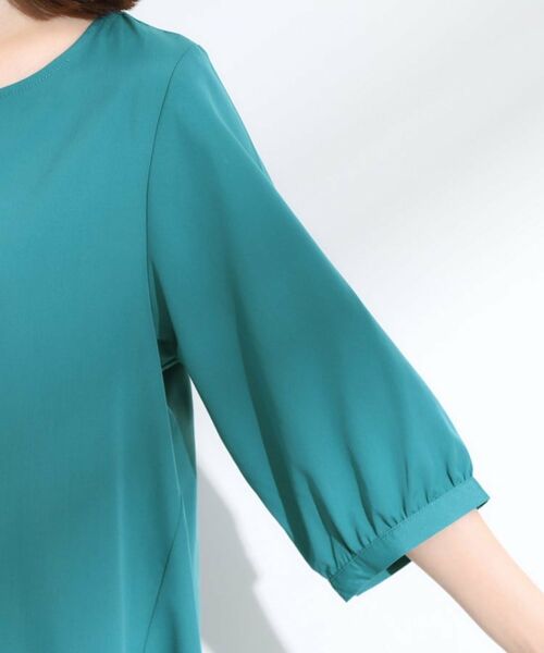 SHOO・LA・RUE / シューラルー チュニック | 【S-LL/洗濯後しわになりにくい/UV/6分袖】コットン風 Aラインチュニックワンピース | 詳細17
