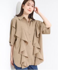 SHOO・LA・RUE / シューラルー チュニック | 【洗える/S-LL】大きめのフリルが印象的 デザインブラウス