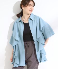 SHOO・LA・RUE / シューラルー チュニック | 【洗える/S-LL】大きめのフリルが印象的 デザインブラウス