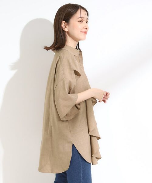 SHOO・LA・RUE / シューラルー チュニック | 【洗える/S-LL】大きめのフリルが印象的 デザインブラウス | 詳細2