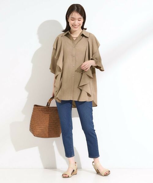 SHOO・LA・RUE / シューラルー チュニック | 【洗える/S-LL】大きめのフリルが印象的 デザインブラウス | 詳細3