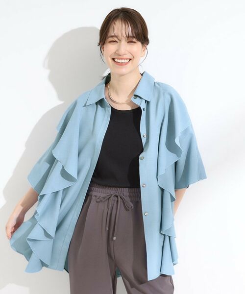 SHOO・LA・RUE / シューラルー チュニック | 【洗える/S-LL】大きめのフリルが印象的 デザインブラウス | 詳細5