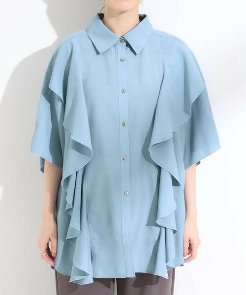 SHOO・LA・RUE / シューラルー チュニック | 【洗える/S-LL】大きめのフリルが印象的 デザインブラウス | 詳細9