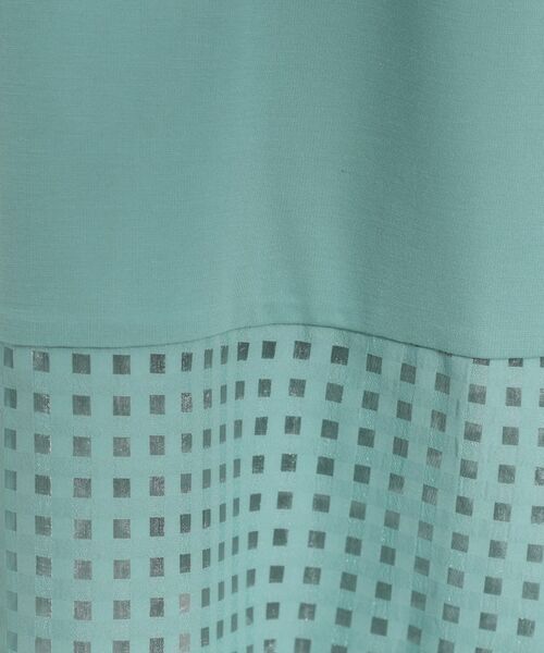 SHOO・LA・RUE / シューラルー チュニック | 【ひんやり/S-LL/洗える】シアーチェックが涼やか 5分袖チュニック | 詳細12