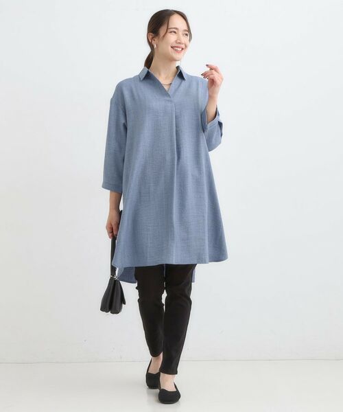 SHOO・LA・RUE / シューラルー チュニック | 【S-LL/体型カバー】さらっとしたタッチが魅力 デニムライクチュニック | 詳細3