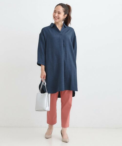 SHOO・LA・RUE / シューラルー チュニック | 【S-LL/体型カバー】さらっとしたタッチが魅力 デニムライクチュニック | 詳細7