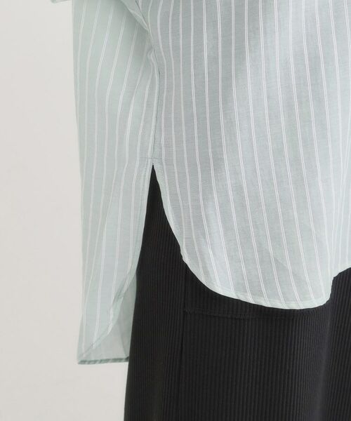 SHOO・LA・RUE / シューラルー シャツ・ブラウス | 【S-LL/ひんやり】程よい透け感 ストライプ柄 お袖ギャザーデザインシャツ | 詳細19