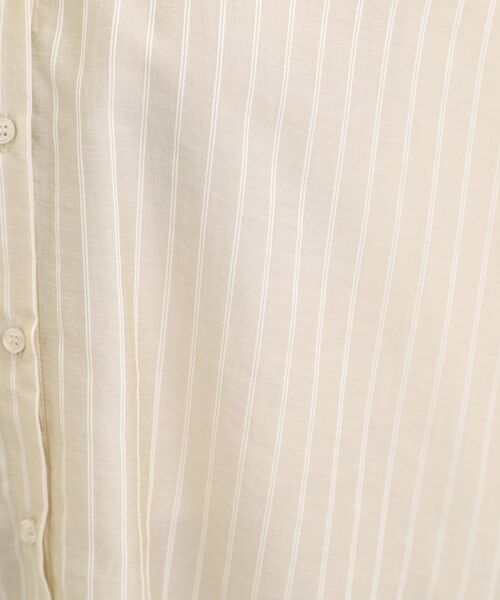 SHOO・LA・RUE / シューラルー シャツ・ブラウス | 【S-LL/ひんやり】程よい透け感 ストライプ柄 お袖ギャザーデザインシャツ | 詳細4