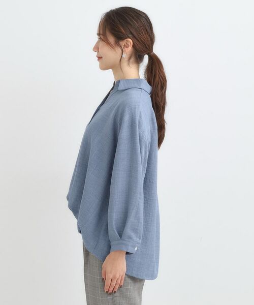 SHOO・LA・RUE / シューラルー シャツ・ブラウス | 【S-LL】インせず着られる デニムライク前開きブラウス | 詳細10