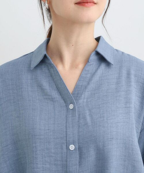 SHOO・LA・RUE / シューラルー シャツ・ブラウス | 【S-LL】インせず着られる デニムライク前開きブラウス | 詳細12