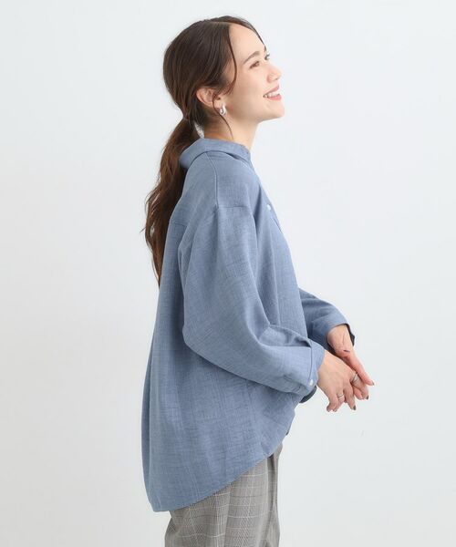 SHOO・LA・RUE / シューラルー シャツ・ブラウス | 【S-LL】インせず着られる デニムライク前開きブラウス | 詳細2